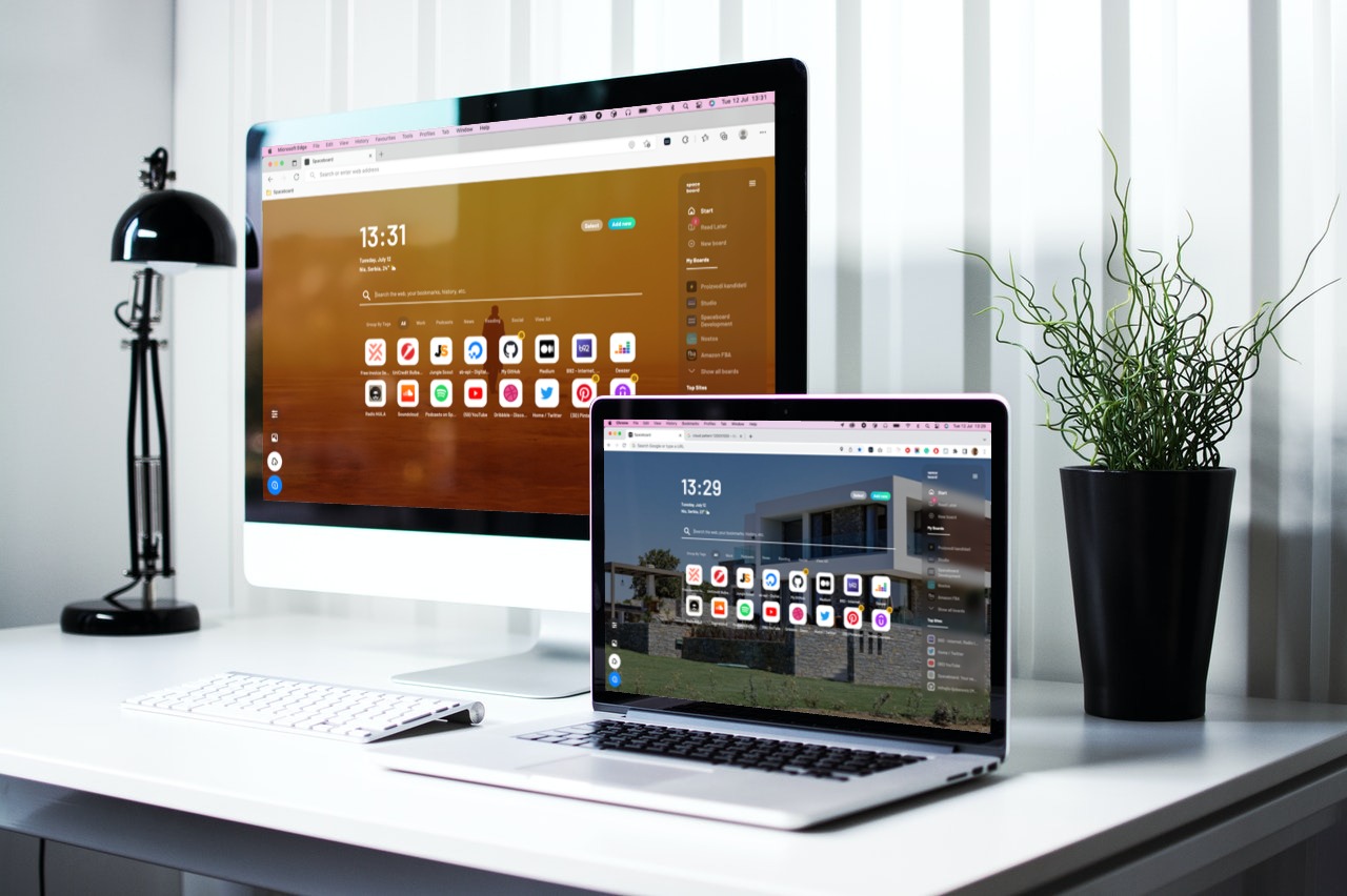 Splashboard Computer Spaceboard: Your new tab, your dashboard, your homepage